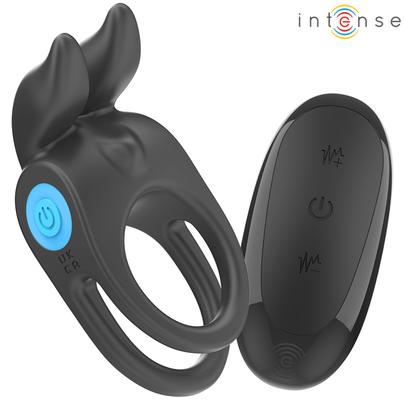 INTENSE - SAM VIBRADOR DOBLE ANILLO PARA EL PENE 10 VIBRACIONES NEGRO