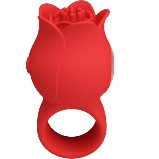 PRETTY LOVE - VIBRADOR DE DEDO JAE ROSE CON FORMA DE 10 VIBRACIONES ROJO