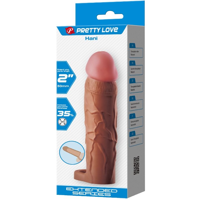PRETTY LOVE - MANCHON PÉNIS HANI AVEC EXTENSION DE 5 CM MULATTO
