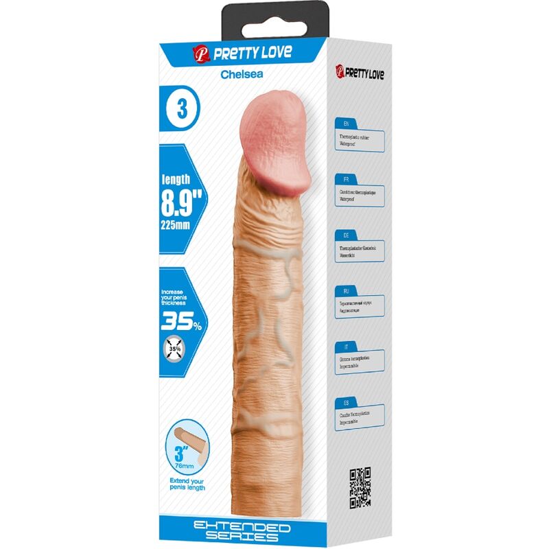PRETTY LOVE - MANCHON PÉNIS CHELSEA AVEC EXTENSION DE 7,6 CM