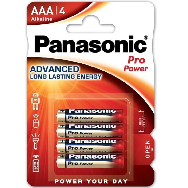 PANASONIC - PILAS ALCALINAS AAA PRO POWER LR03 BLISTER*4