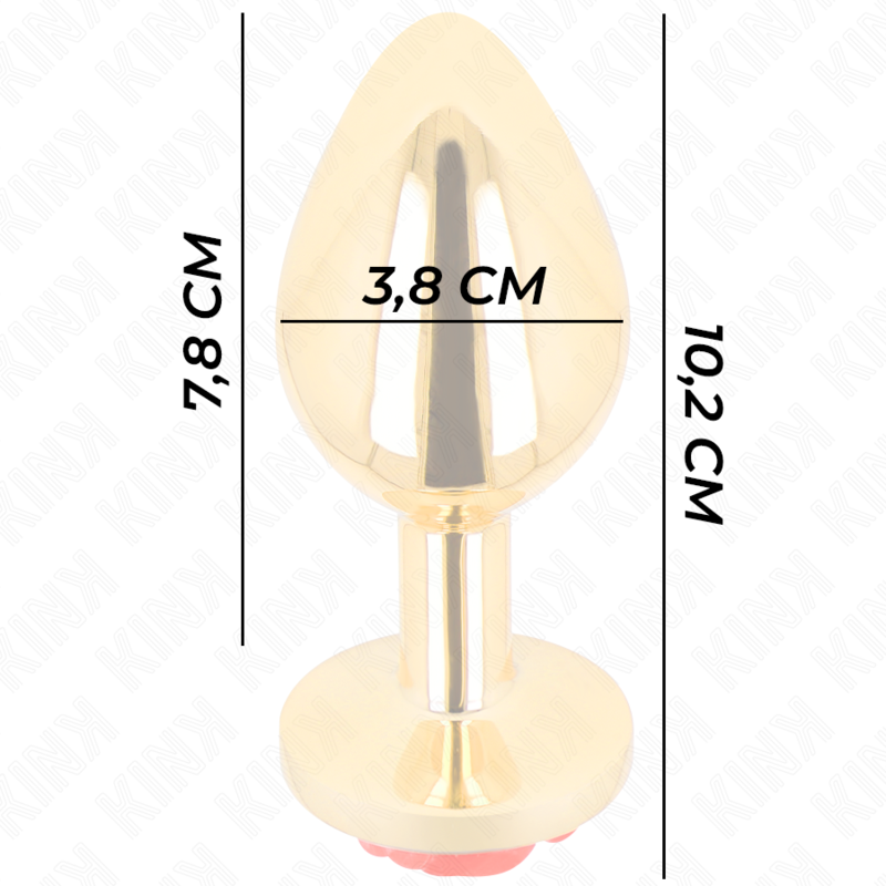 KINK - PLUG ANAL DORADO ROSA ROJO TALLA L