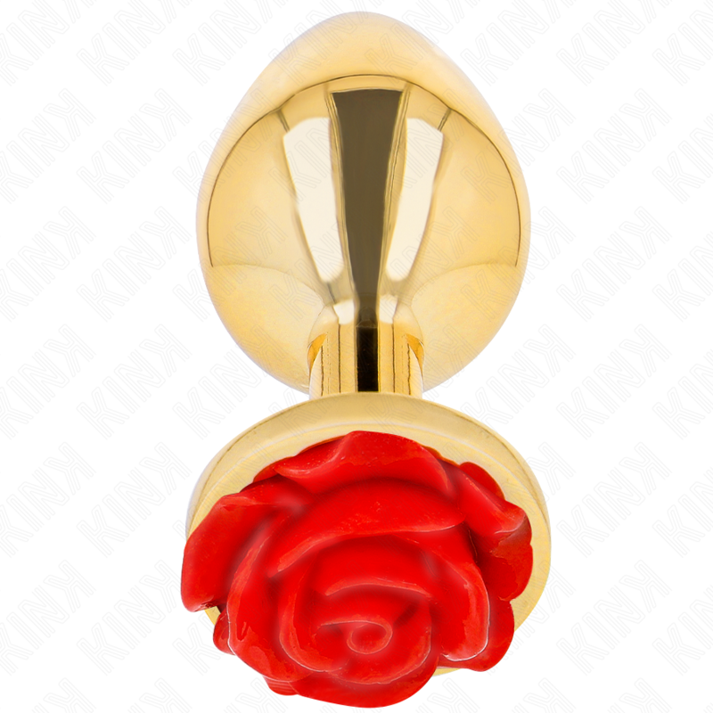 KINK - PLUG ANAL DORADO ROSA ROJO TALLA L