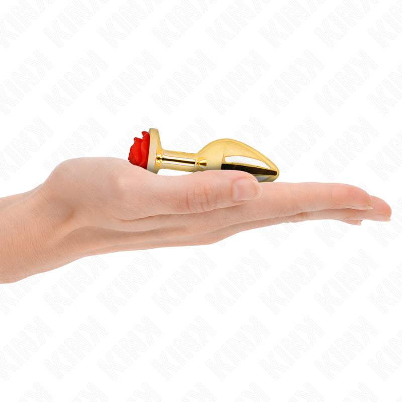 KINK - PLUG ANAL DORADO ROSA ROJO TALLA S