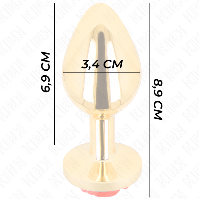 KINK - PLUG ANAL DORADO ROSA ROJO TALLA M