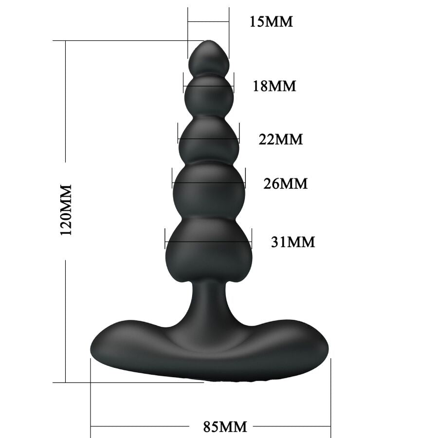 PRETTY LOVE - VIBRADOR ANAL SIDNEY 10 VIBRACIONES NEGRO