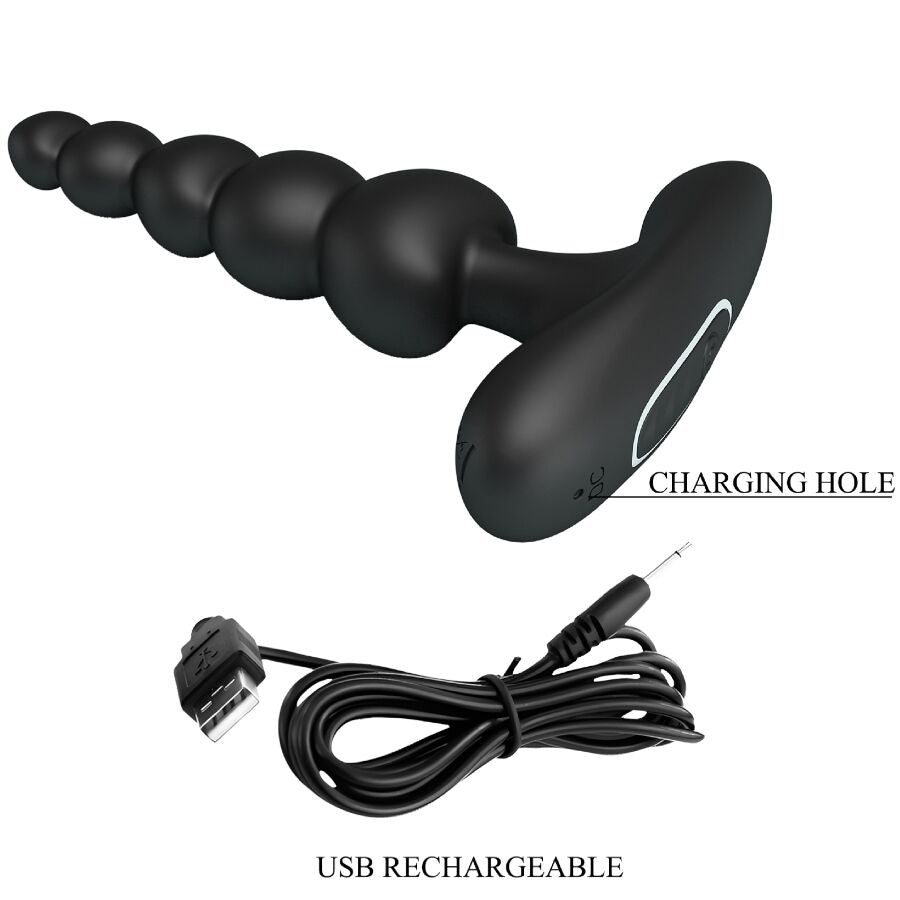 PRETTY LOVE - VIBRADOR ANAL SIDNEY 10 VIBRACIONES NEGRO