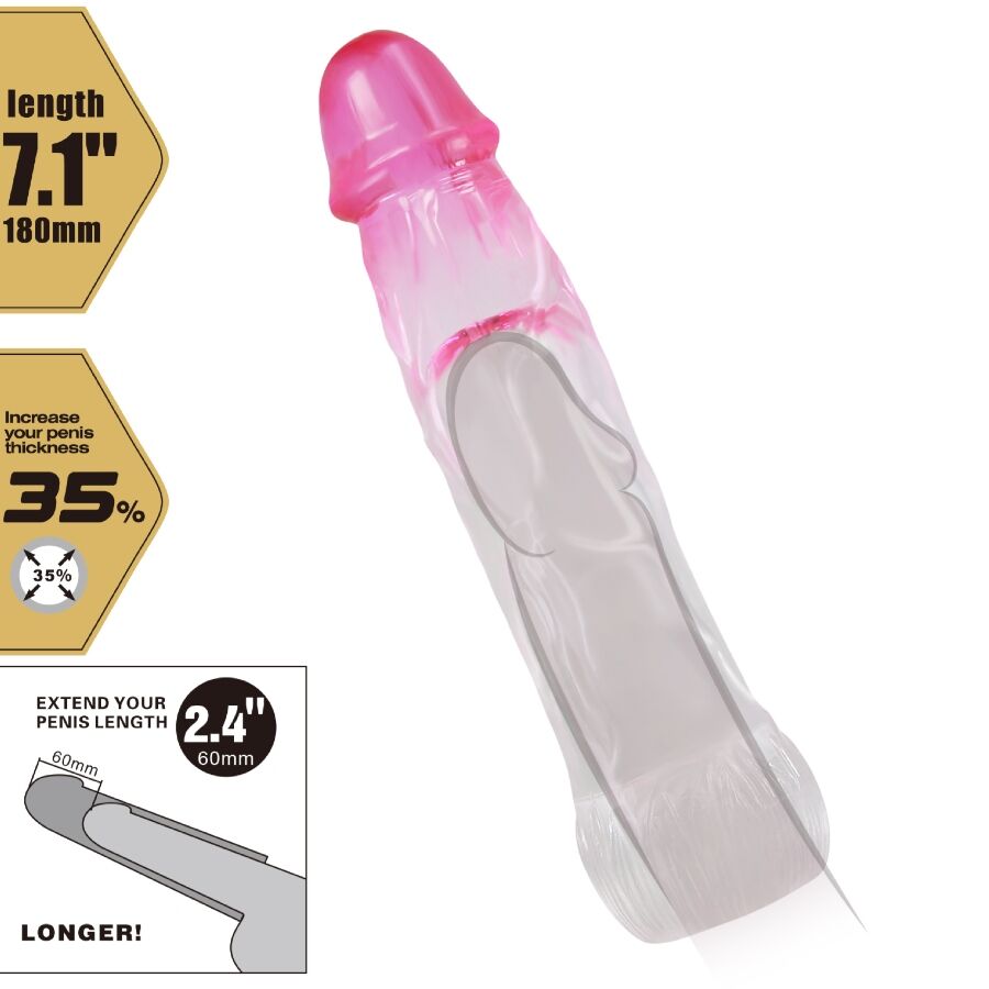 PRETTY LOVE - NERON FUNDA REALISTA PARA AMPLIACIÓN DE PENE DE 6 CM ROSA