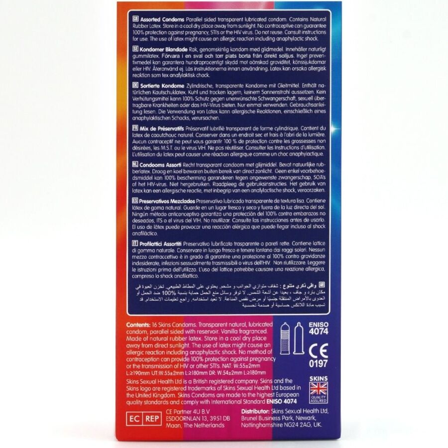 SKINS - ASSORTED PREMIUM CONDOMS PACK 16