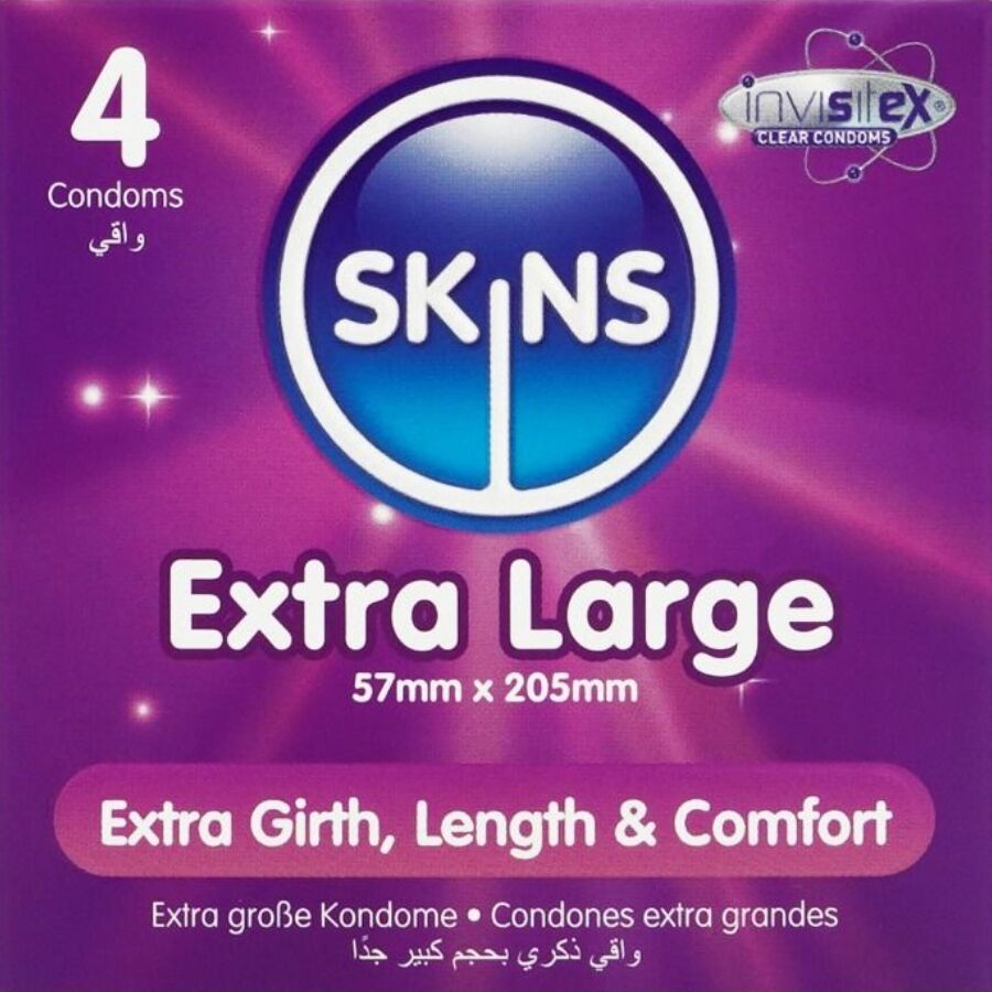 SKINS - EXTRA LARGE PREMIUM CONDOMS PACK 4