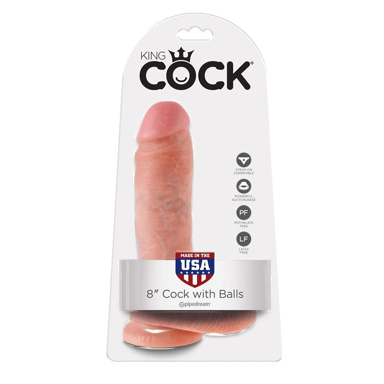 KING COCK - 8 DILDOS CARNE CON BOLAS 20.3 CM