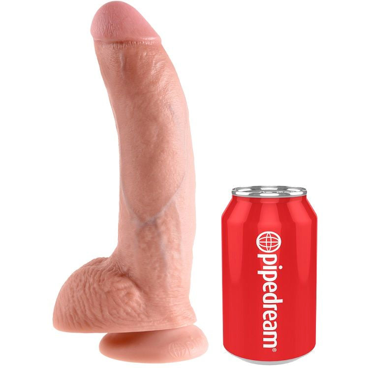 KING COCK - 9 DILDOS CARNE CON BOLAS 22,9 CM