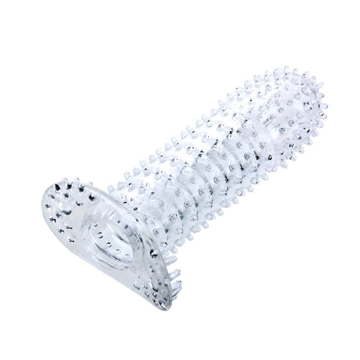 BAILE - FUNDA PARA EL PENE CON PUNTOS ESTIMULANTES TRANSPARENTES 14 CM
