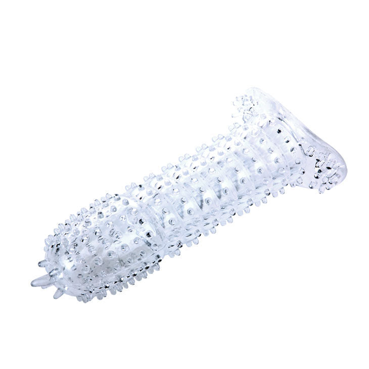 BAILE - FUNDA PARA EL PENE CON PUNTOS ESTIMULANTES TRANSPARENTES 14 CM