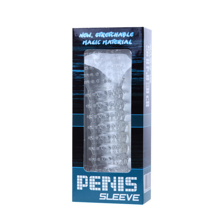 BAILE - FUNDA PARA EL PENE CON PUNTOS ESTIMULANTES TRANSPARENTES 14 CM
