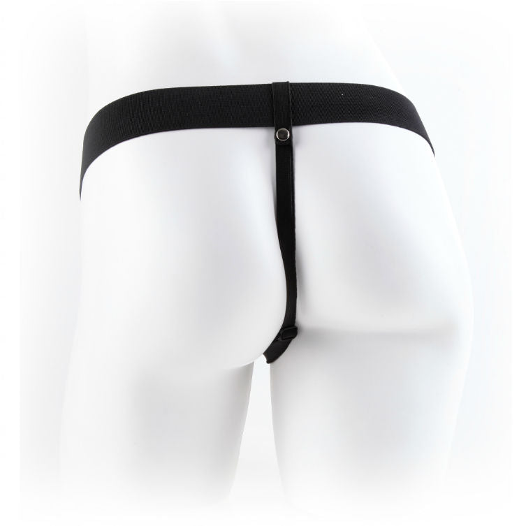 SERIE FETISH FANTASY - SERIE 9 STRAP-ON HUECO CON BOLAS 22.9CM COLOR CARNE