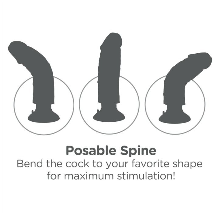 KING COCK - PENE VIBRADOR DE 25,5 CM CON BOLAS MARRONES