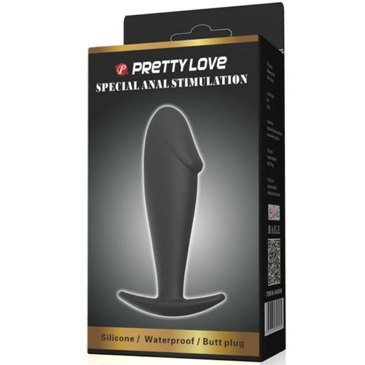 PRETTY LOVE - PLUG ANAL EN SILICONE FORME DE PÉNIS NOIR