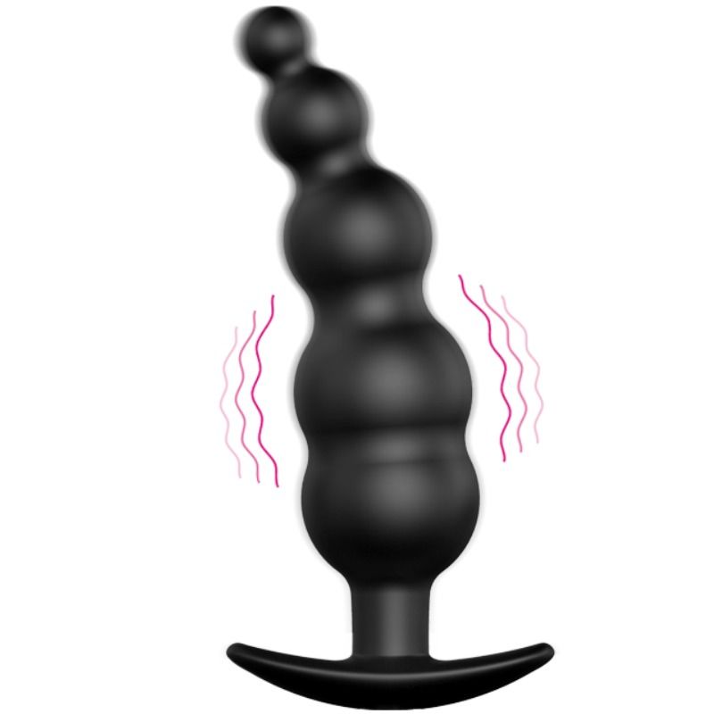 PRETTY LOVE - PLUG ANAL SILICONA ESTIMULACIÓN EXTRA Y 12 MODOS DE VIBRACIÓN CONTROL REMOTO NEGRO