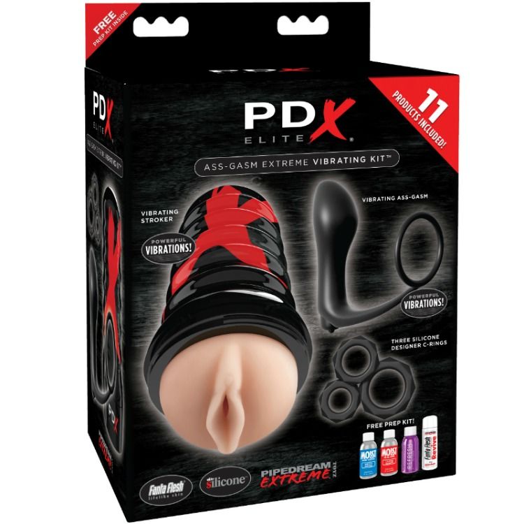 PDX ELITE - KIT EXPLOSIÓN DE GASTROMASMO EN EL CULO DISEÑO DE VAGINA