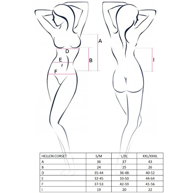 PASIÓN - MUJER HELLEN CORSÉ NEGRO TALLA L/XL
