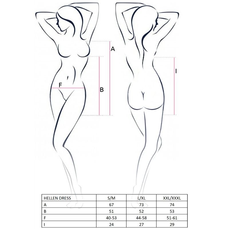 PASIÓN - VESTIDO Y TANGA HELLEN MUJER TALLA L/XL