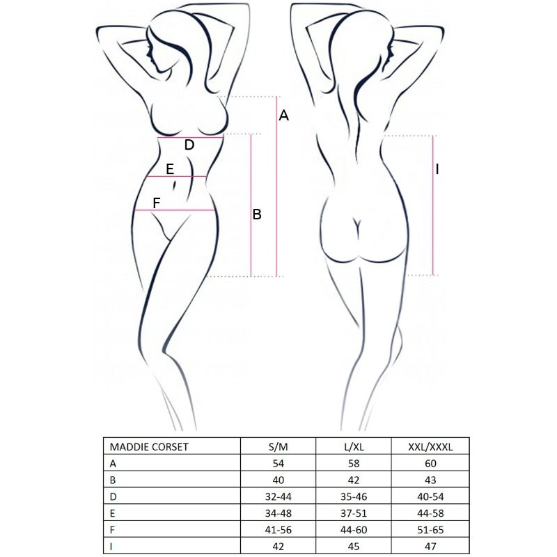 PASIÓN - MUJER MADDIE CORSÉ NEGRO TALLA L/XL
