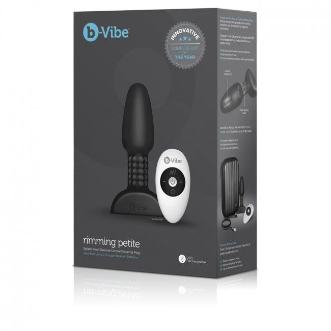 B-VIBE - Plug anal avec télécommande pour anulingus, petite taille, noir