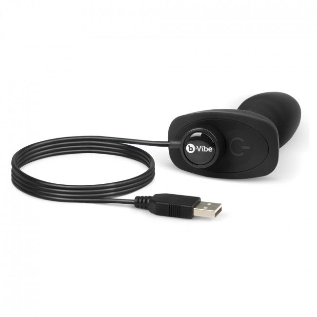 B-VIBE - Plug anal avec télécommande pour anulingus, petite taille, noir