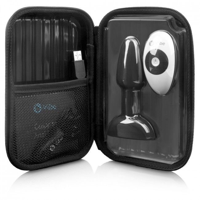 B-VIBE - Plug anal avec télécommande pour anulingus, petite taille, noir