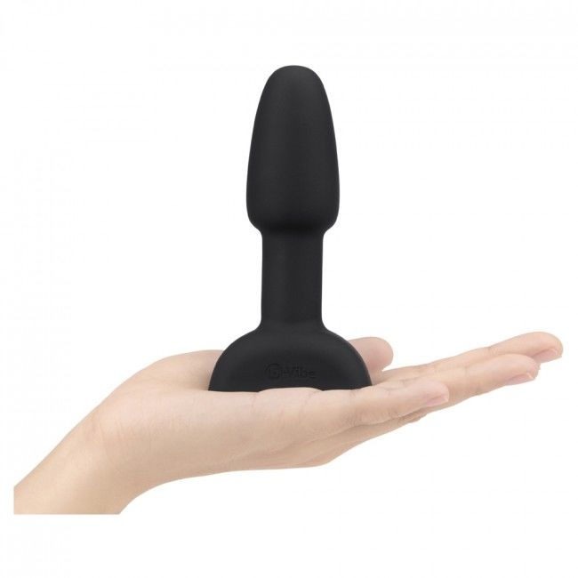 B-VIBE - Plug anal avec télécommande pour anulingus, petite taille, noir