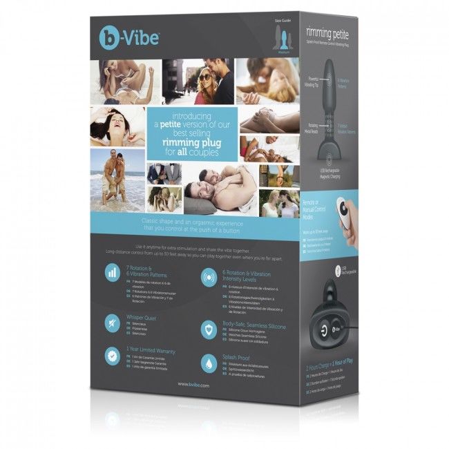 B-VIBE - Plug anal avec télécommande pour anulingus, petite taille, noir