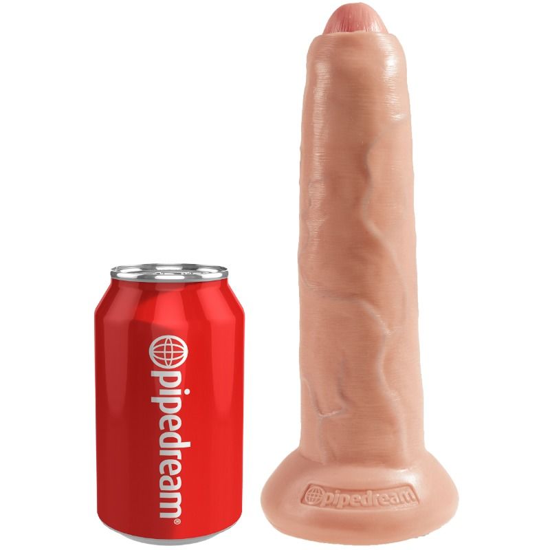 KING COCK - DILDO REALISTA SIN CORTAR, COLOR CARNE, 23 CM