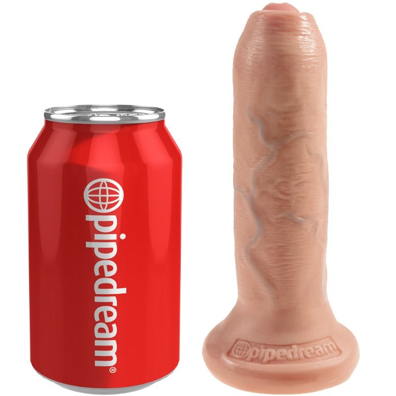 KING COCK - DILDO REALISTA SIN CORTAR, COLOR CARNE, 15 CM