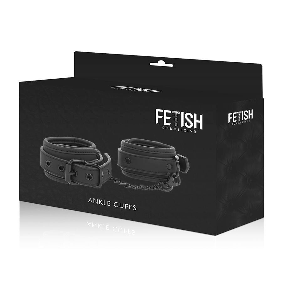 FETISH SUBMISSIVE - Menottes de cheville en cuir vegan avec doublure en noprène
