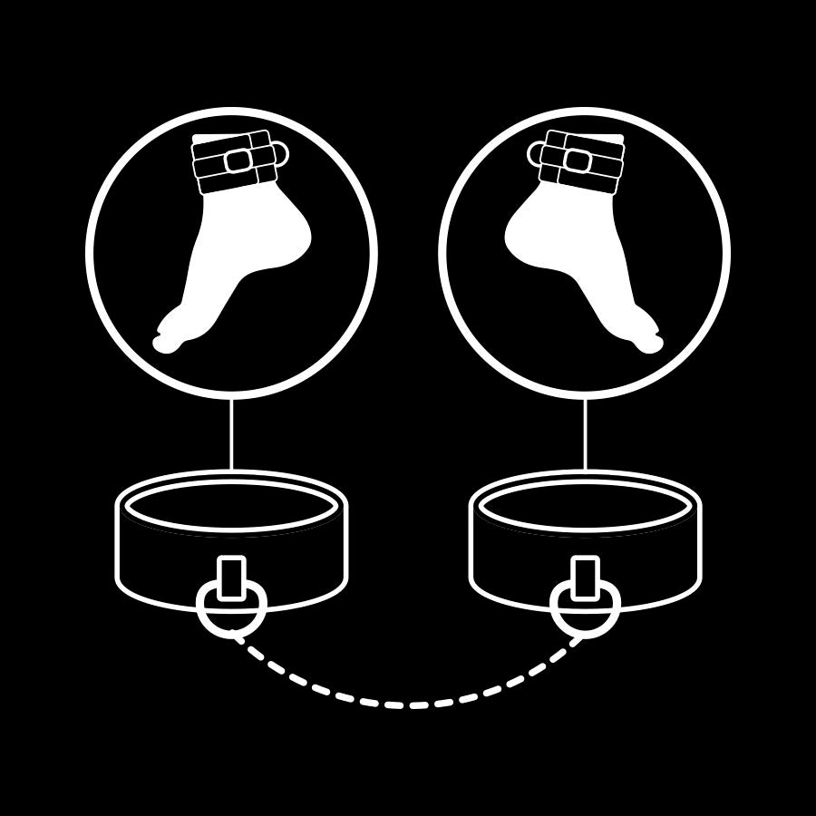 FETISH SUBMISSIVE - Menottes de cheville en cuir vegan avec doublure en noprène