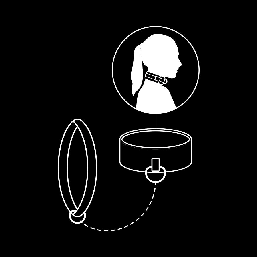 COLLAR DE CADENA CON FORRO DE NOPRENE PARA SUMISO FETICHE