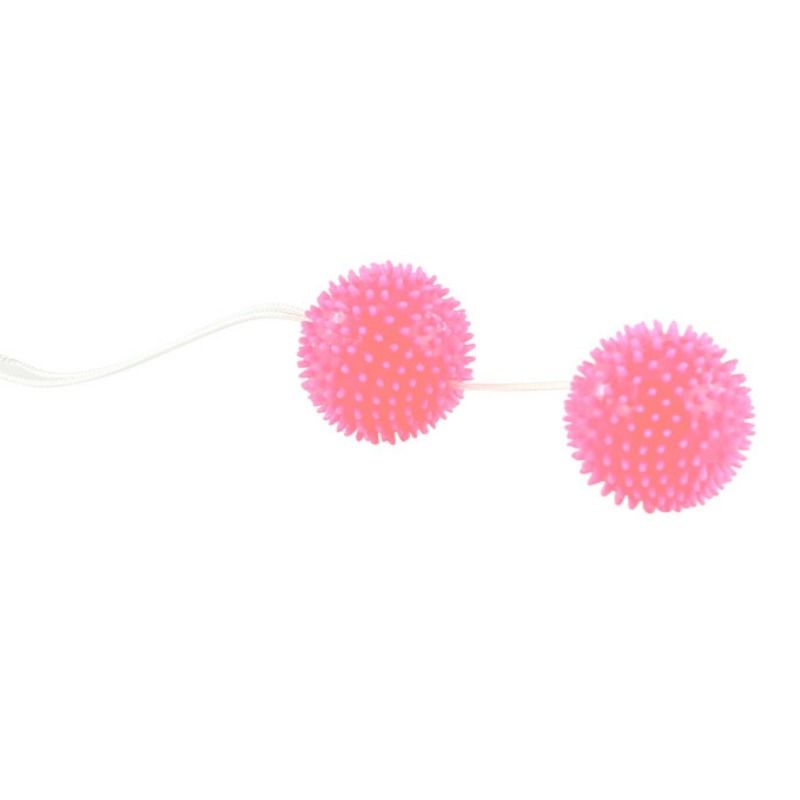 BAILE - BOLAS TEXTURIZADAS ROSAS DE 3,6 CM PARA UN PLACER PROFUNDO