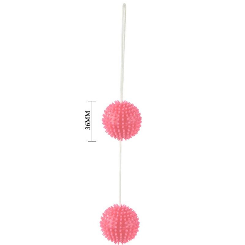 BAILE - BOLAS TEXTURIZADAS ROSAS DE 3,6 CM PARA UN PLACER PROFUNDO