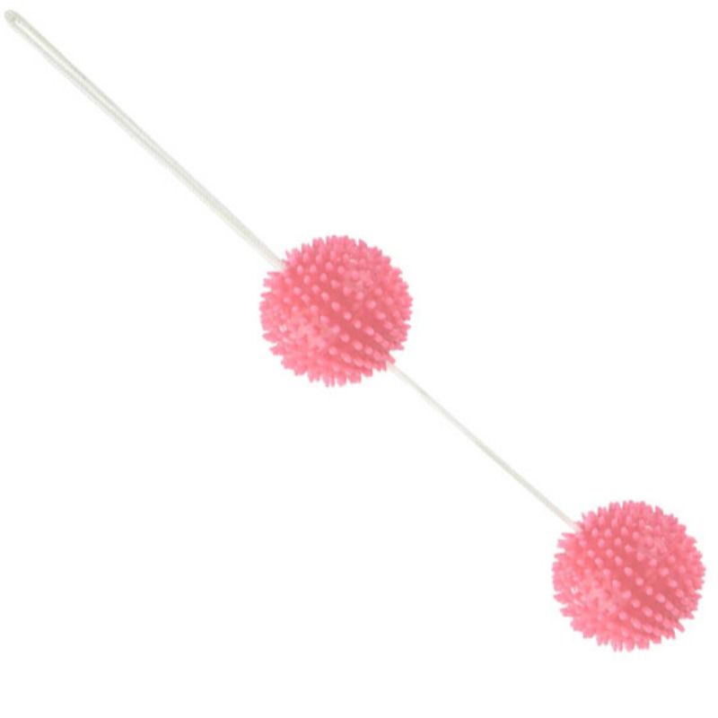 BAILE - BOLAS TEXTURIZADAS ROSAS DE 3,6 CM PARA UN PLACER PROFUNDO
