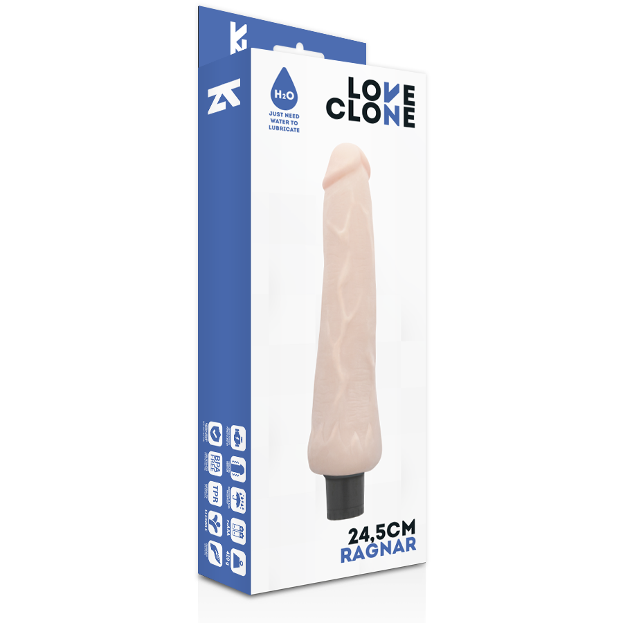LOVECLONE - VIBRATEUR AUTOLUBRIFIANT RAGNAR 24,5 CM -O- 3,5 CM
