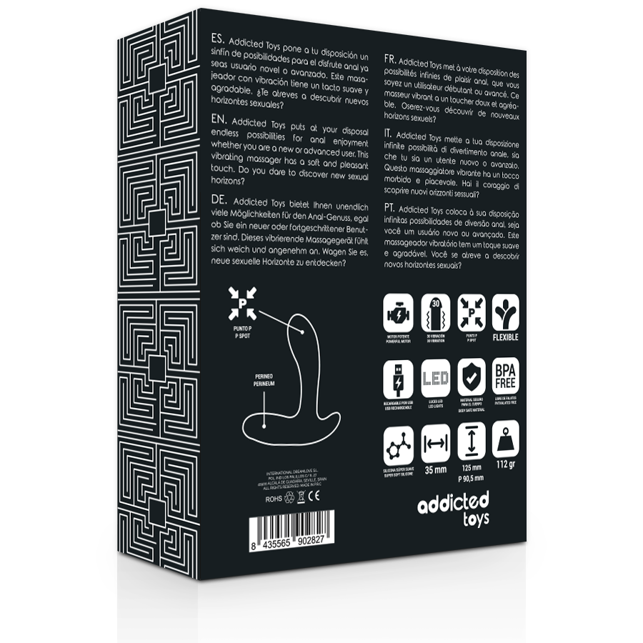 ADDICTED TOYS - MASAJEADOR ANAL VIBRACIÓN NEGRO