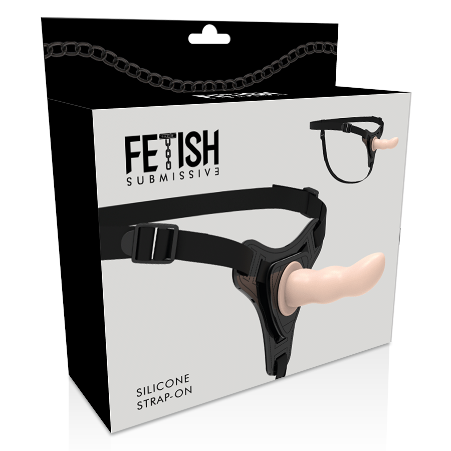 ARNÉS FETISH SUBMISSIVE - SILICONA COLOR CARNE PUNTO G 12,5 CM