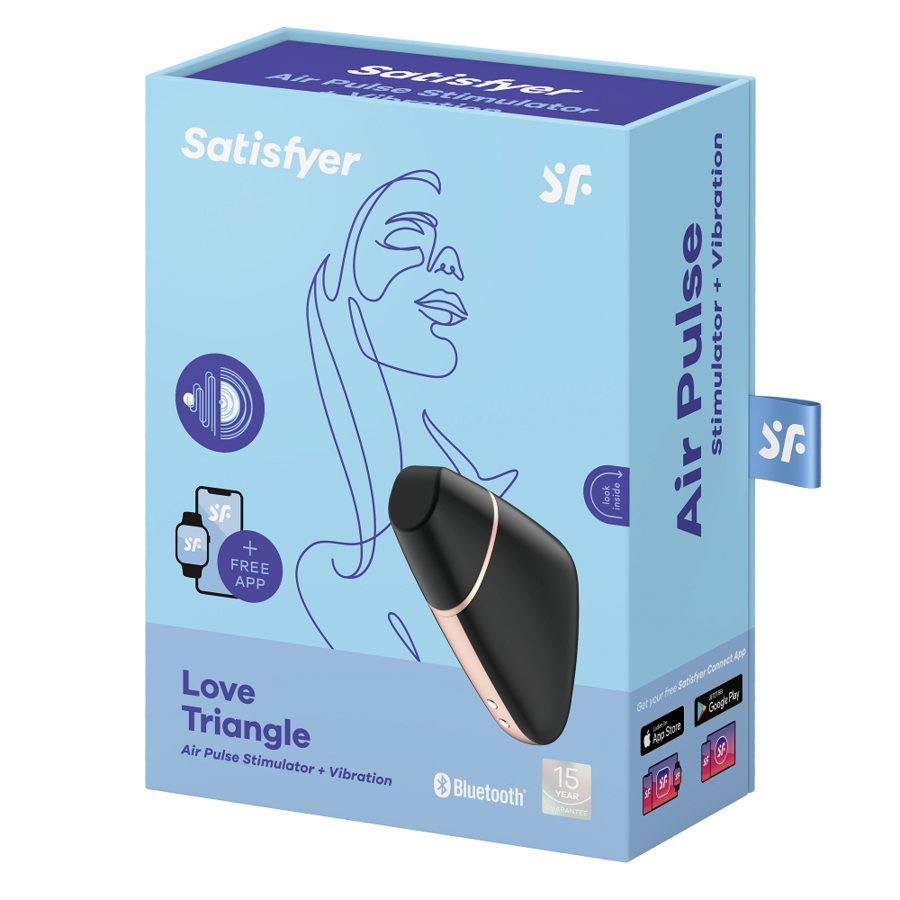 SATISFYER - ESTIMULADOR Y VIBRADOR LOVE TRIANGLE AIR PULSE NEGRO