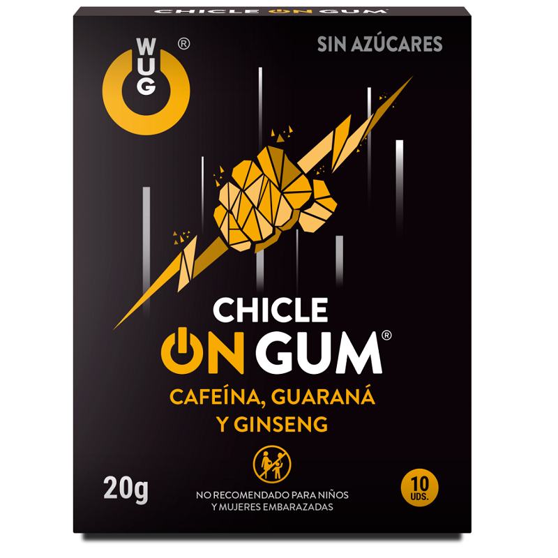WUG GUM - GOMA CON CAFEÍNA, GINSENG Y GUARANÁ 10 UNIDADES