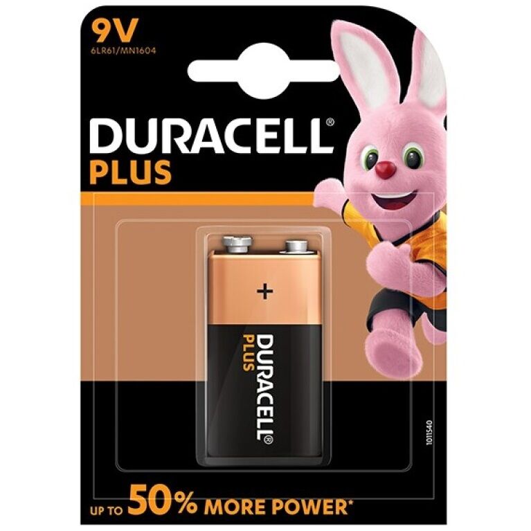 DURACELL - BATERÍA PLUS POWER 9V LR61 1 UNIDAD