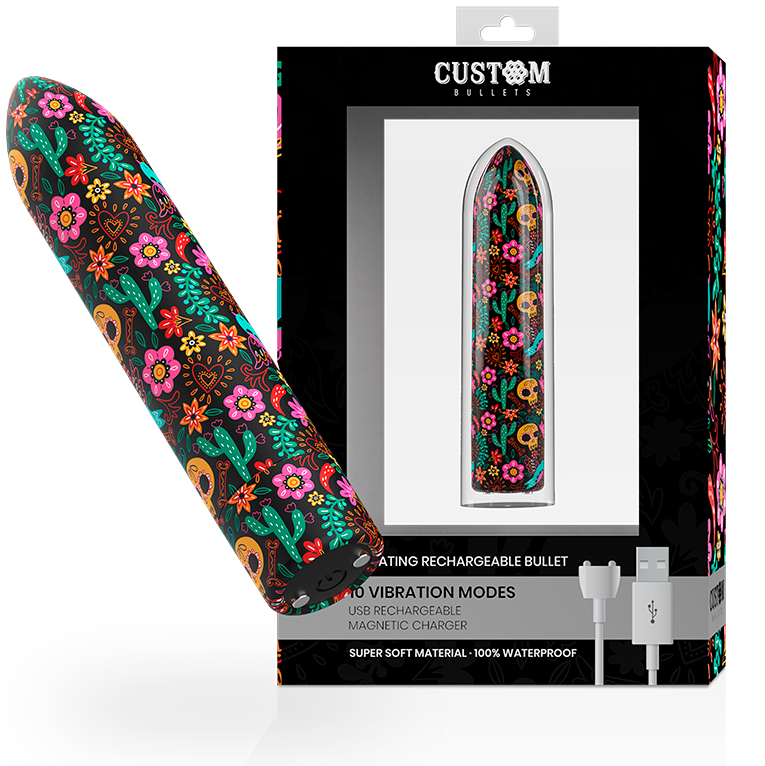 BALAS PERSONALIZADAS - BALA MAGNÉTICA DE CALAVERA RECARGABLE DE 10 INTENSIDADES