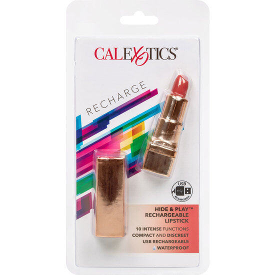 CALEXOTICS - BALA LÁPIZ LABIAL RECARGABLE HIDE & PLAY ROJO