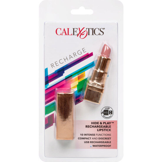 CALEXOTICS - BALA LÁPIZ LABIAL RECARGABLE HIDE & PLAY ROSA SUAVE