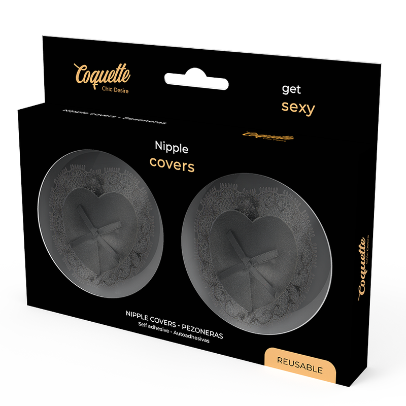COQUETTE CHIC DESIRE - CUBREPEZONES DE ENCAJE NEGRO